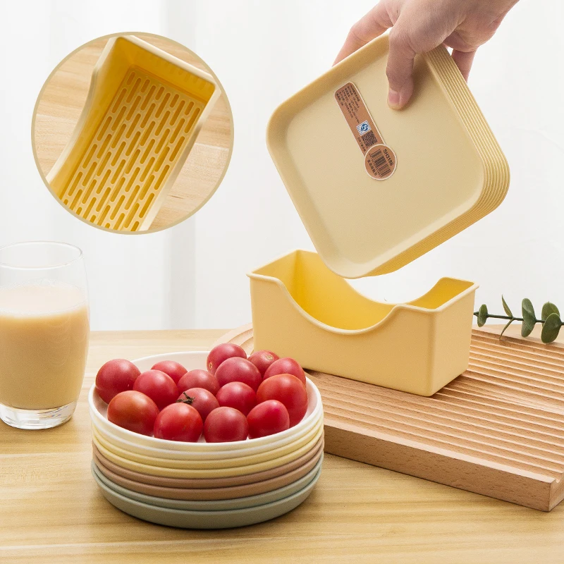 Factory BPA-Free Colorful Unbreakable Kids' Plate Set Eco-Friendly Plastic Snack Dish for Picnic Birthday Party Cake Dessert