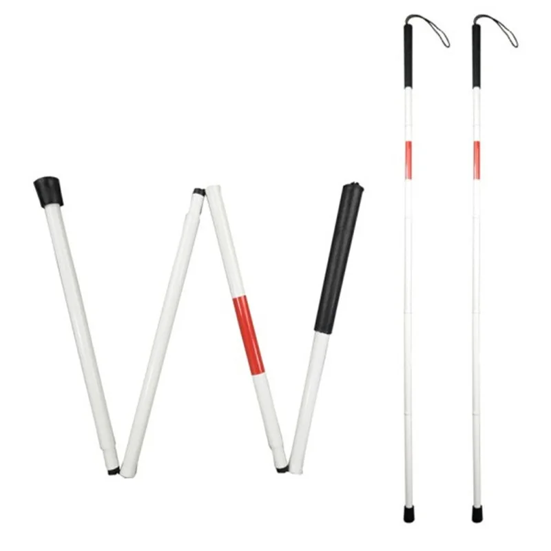Medical High Quality Blind Cane 4 Folding Aluminum Alloy Lightweight Walking Stick
