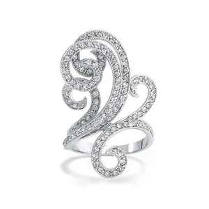 Keiyue Latest Women's Sterling Silver Rings White CZ Stone Models with Fancy Flower Design Classic Styles for Party Anniversary