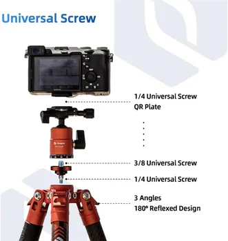 Outdoor Travel Lightweight Tripod Dual 360 Panorama Carbon Fiber Tripod Professional Photography Outdoor Tripod product image