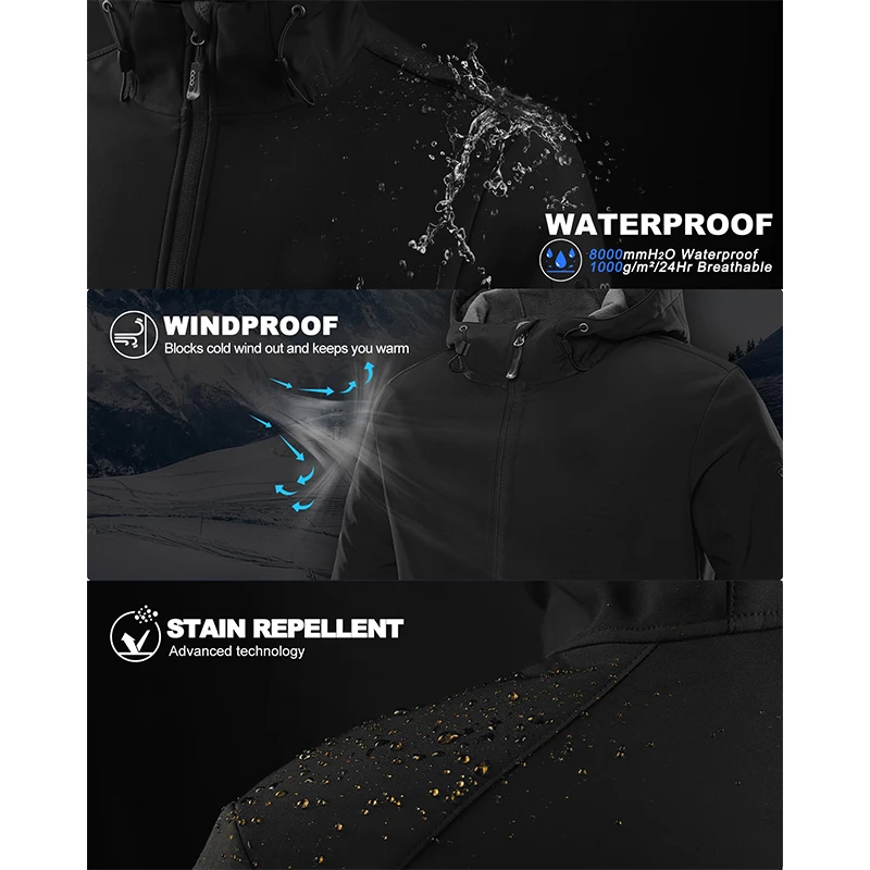 Waterproof Men’s Softshell Jacket For Outdoor Sports And Winter_voghion.com