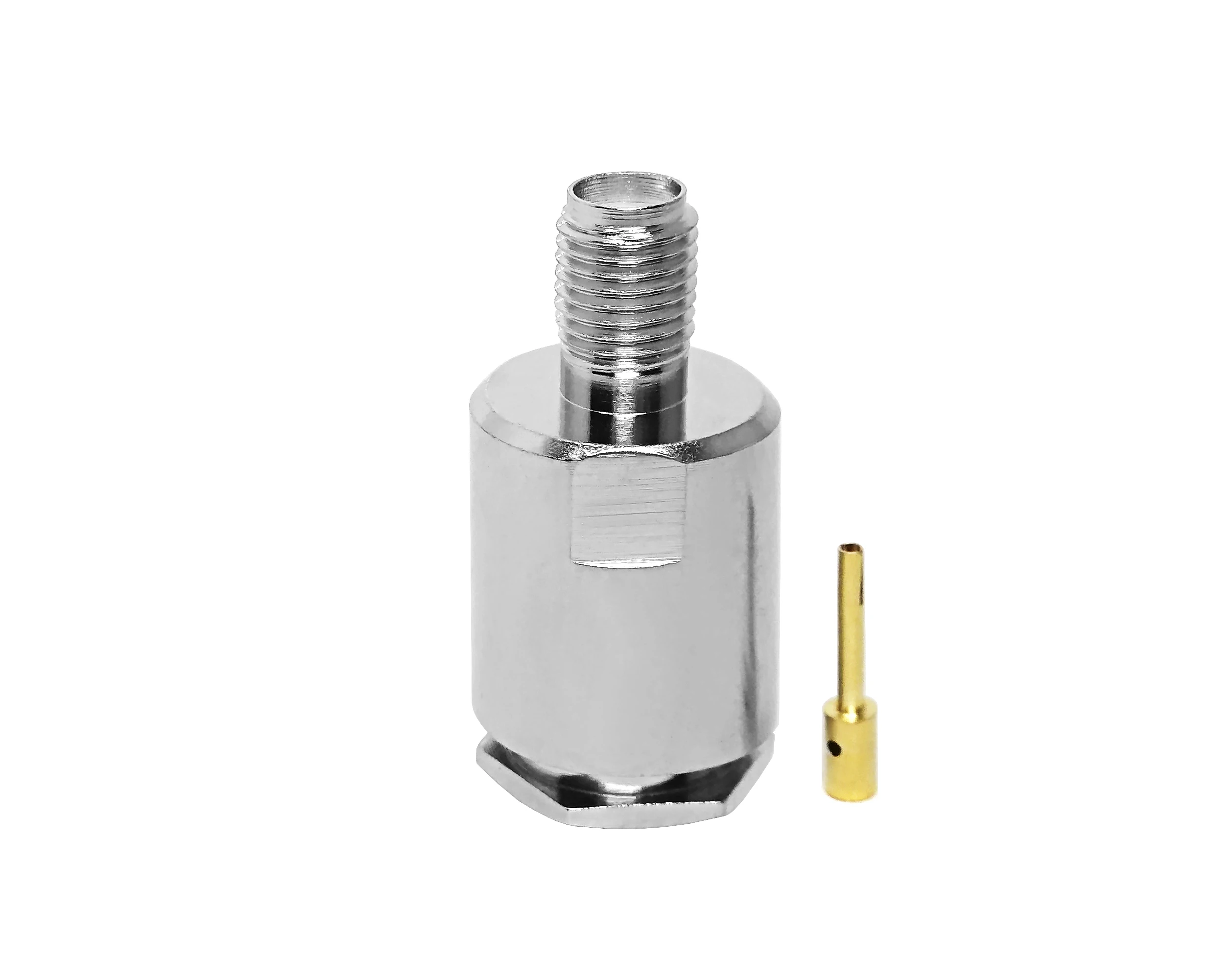 Factory supply Gold plated SMA female jack clamp mounting screw  rg6 cable rf coaxial connectors details