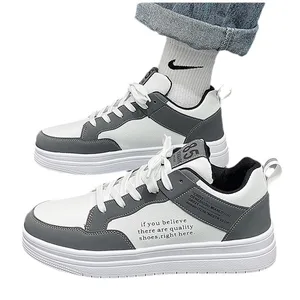 Autumn Korean Men's Trendy Casual Skateboarding Flats All-Match Style with Lace-Up Closure for Students and Youth