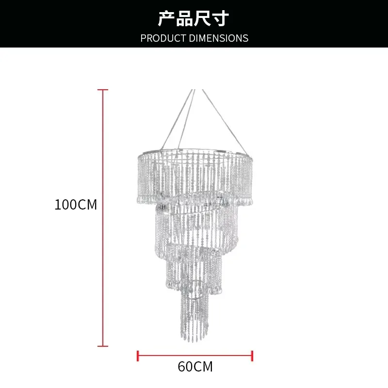 Modern 4-Tier Iron Acrylic LED 60W IP44 AC Chandelier Pendant Ceiling Light YAMAI B4 for Wedding Shower - Image 4