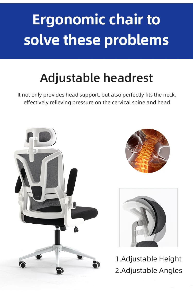 Adjustable Design Executive Swivel Work Chair Ergonomic Mesh Office