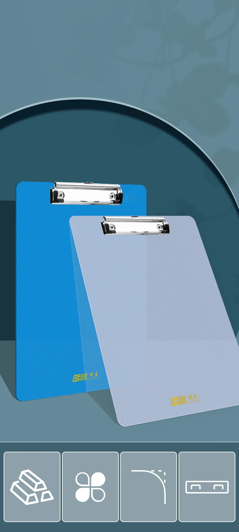 Office A4 A5 A6 Black Plastic Pp Clear Clipboard,A4 With Clipboard