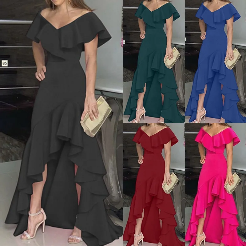 sage green wedding guest dress with sleeves Zapakasa Women Sage Green V-Neck Long Wedding Guest Dress with Sleeves  Satin Floral A-Line Bridesmaid Dress main image 0