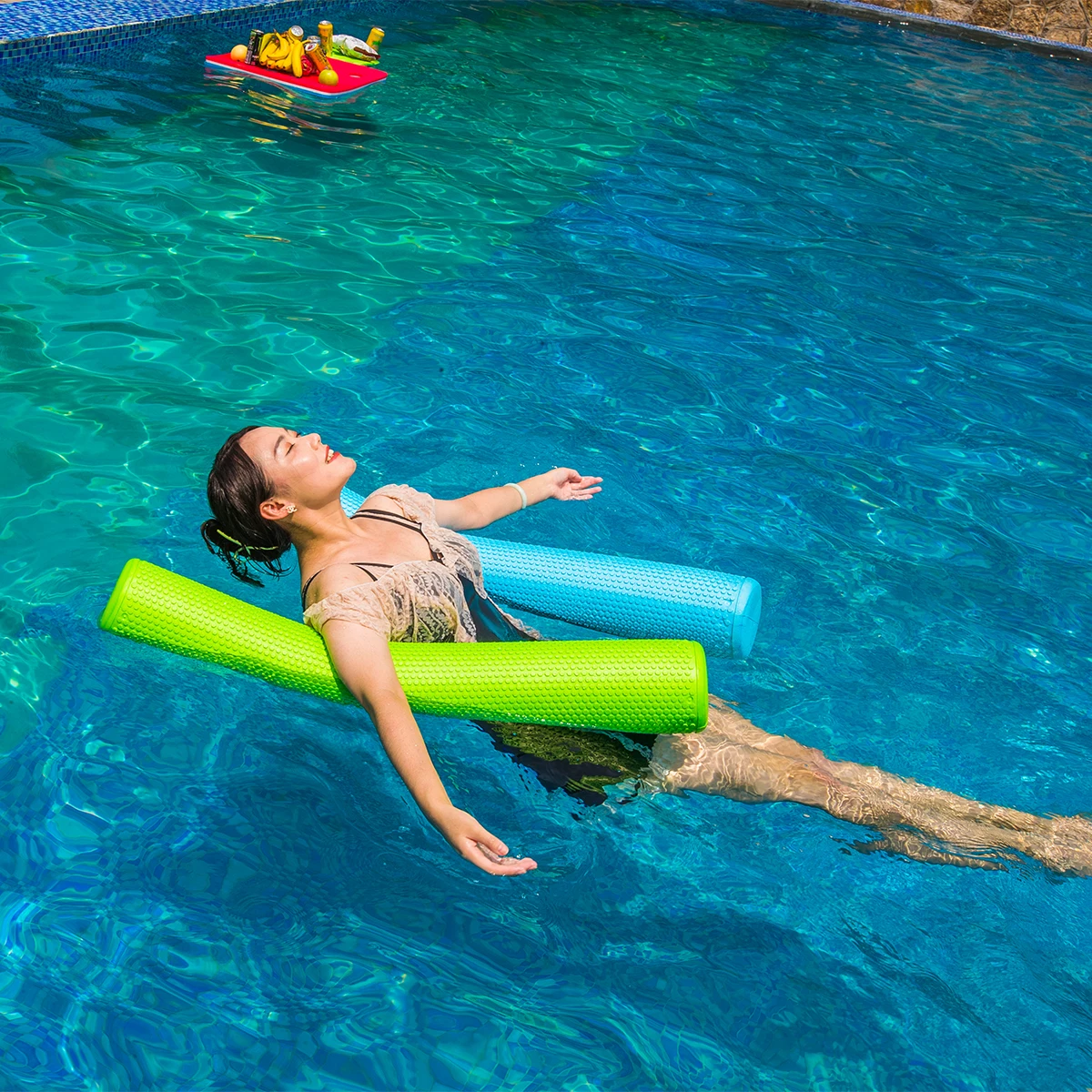 Nouille de piscine géante flottante, multicolore, 56 po, choix variés, pour plage/piscine
