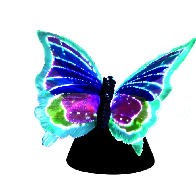 High quality Best price kids Child beautiful color changing LED fiber optic butterfly light indoor decor