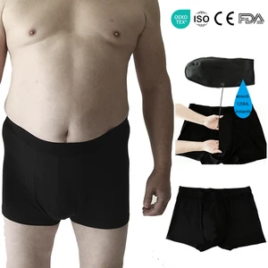 Hygieia Men's Reusable Leakproof Incontinence Pads Boxer Briefs Bladder Control 120ml Protection Incontinence Underwear for Men
