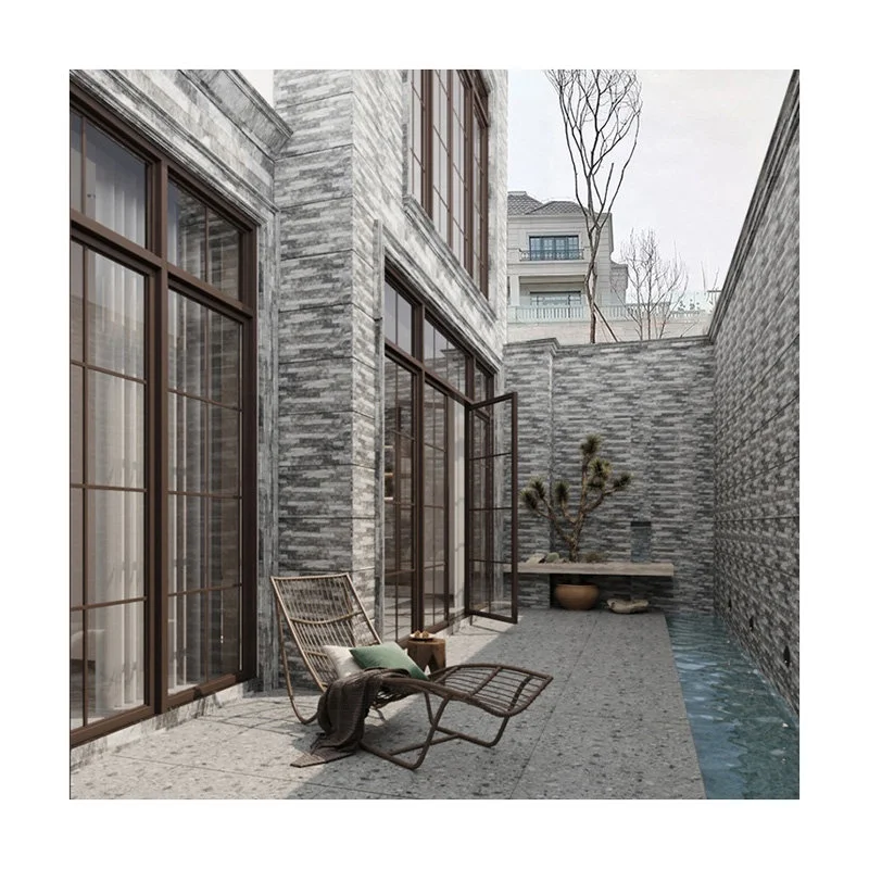 3D Stacked Stone Look Porcelain Tile, Outdoor Wall Cladding Panel for Villa Facade & Garden