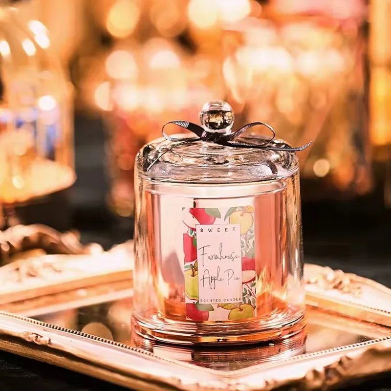 Горячая Распродажа, высокое качество, 730 мл пустые стеклянные банки для свечей и контейнер с крышкой, домашняя декоративная банка для свечей