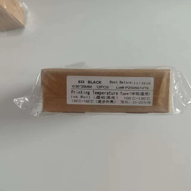 DIKAI DK833 36x35mm Black Hot INK Roll for Roller Transfer Printing Coding Machine with 130-160C Temperature and Pillow Packing 3