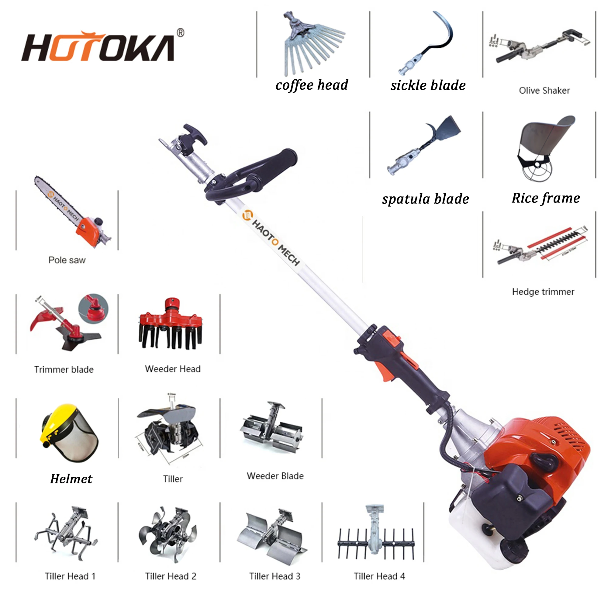 Multifunction Shoulder Type Grass Trimmer 52cc Gasoline Petrol  Brush Cutter Machine