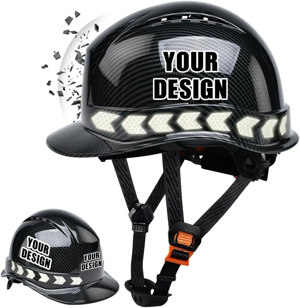 2024 New Construction Helmet Carbon Fiber Style Industry Safety Hard Hat Logo