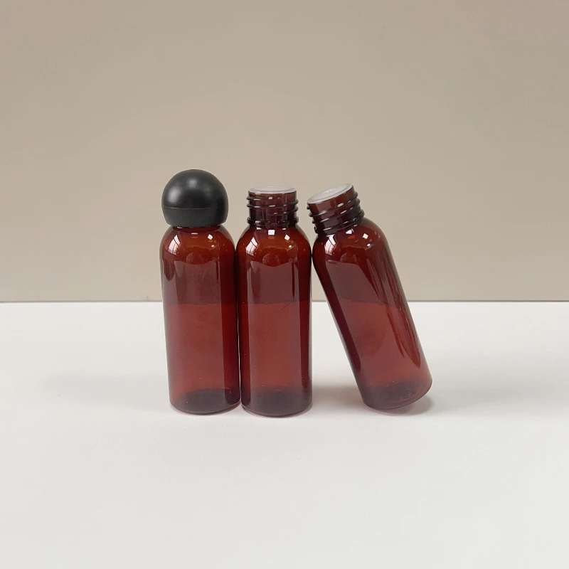 Factory Direct Sales of Refined Oil Bottles 70ml Pet Ball Cap Plastic Bottle Emulsion Empty Mushroom Cap