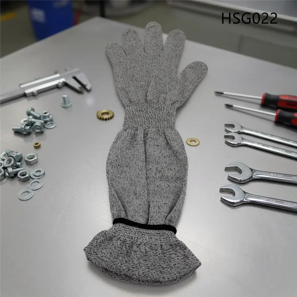 HY,Metal Fabrication Prevent Dirt and Debris 40cm Safety Working Gloves Level 5 Cut Resistant Sleeve-style Arm Sleeves HSG022