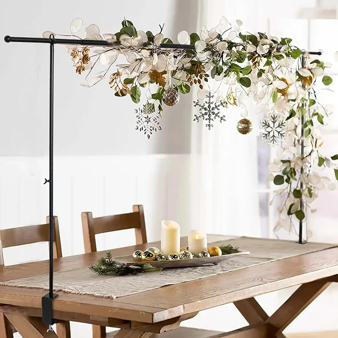 HOT Gold Adjustable Over the Table Rod Stand Metal Table Flower Arch for Weddings Showers Party Centerpiece Decorations