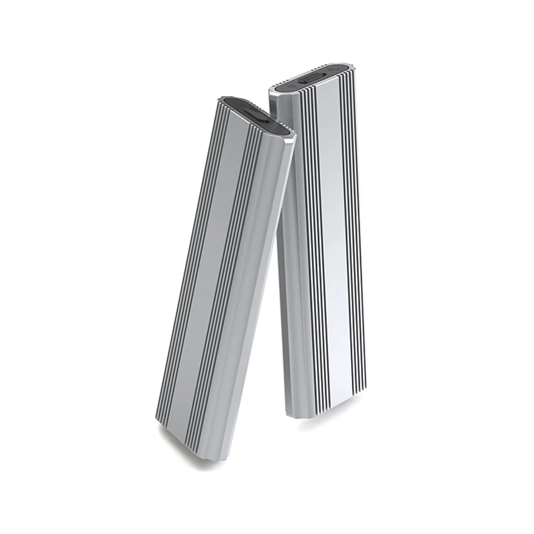 M.2 NVMe NGFF 4TB Silvery Aluminum Alloy Mobile SSD Case with Dual Protocol Support and Fast Heat Dissipation