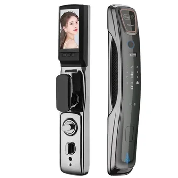 Enrique Usmart Go face recognition video intercom chrome finish Digital Fingerprint Automatic Wifi App Security Door Lock