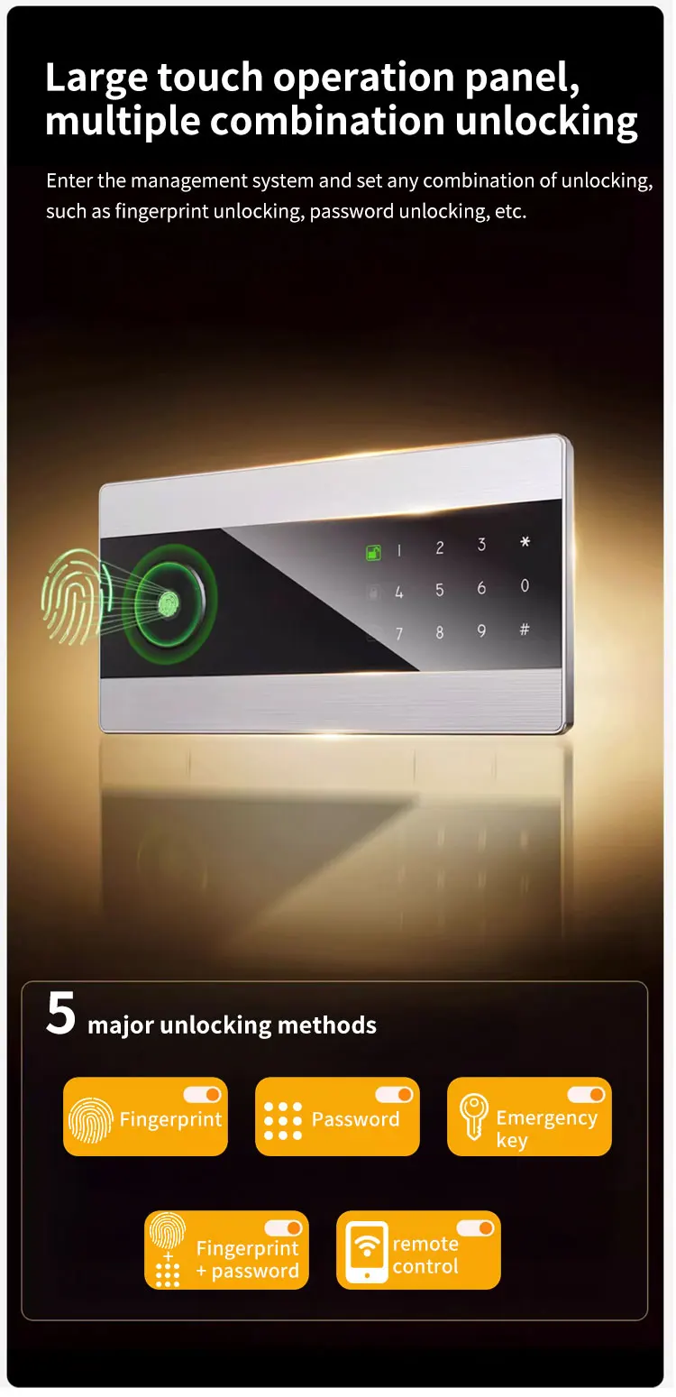 CEQSAFE Digital Password & Fingerprint Access All-Steel Home Office Safe Facial Recognition Anti-Theft WiFi Safe Box details