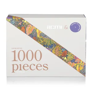 Personalized Pattern Flip Box Packs 1000 Pieces In Purple Custom Puzzle Games For Adults And Children