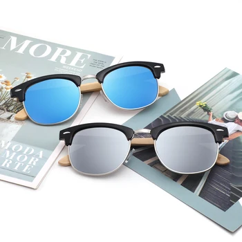 New Fashion Custom sunglasses Logo Mens Bamboo Wooden Sunglasses Women Men Shades gafas de sol Sunglasses 2024