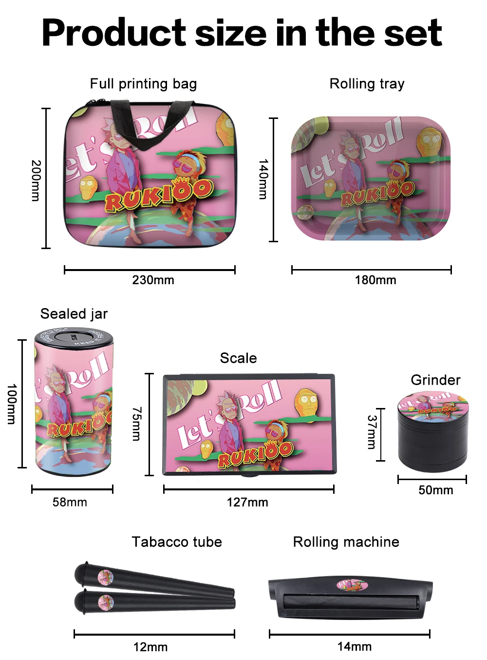 2023 High Quality Popular Smoking Accessories Kit With Rolling Tray