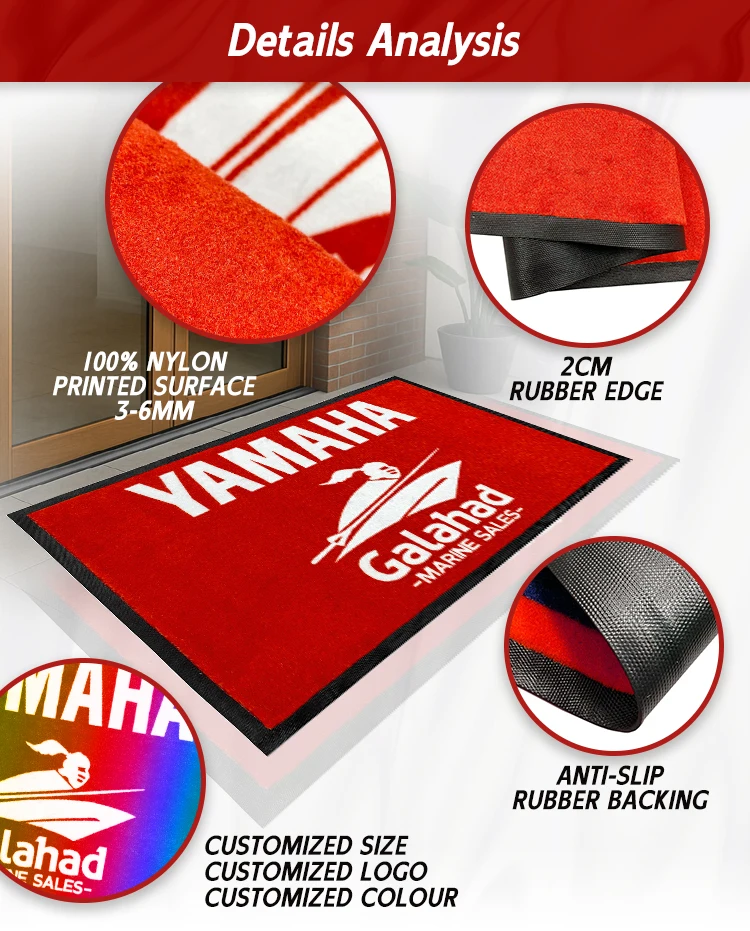 Custom Printed Rugs with Rubber Bottom Logo Floor Mat Welcome Entrance Door Mat Custom Rug with logo Custom logo Mat manufacture