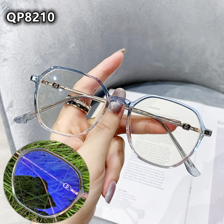 Photochromic Eye Glasses Black Eyebrow Metal Tr90 Gold Lunettes Photochromiques Anti Blue Light 7343