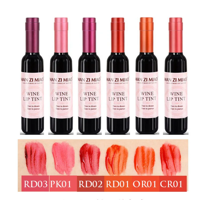 Rcy01a2 Manzimiao Cute Wine Bottle Matte Lip Tint Liquid Matte