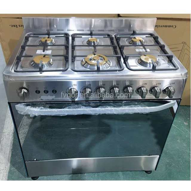 90cm Gas Freestanding Range With 5 Burner 6 Burners Stainless Steel 36