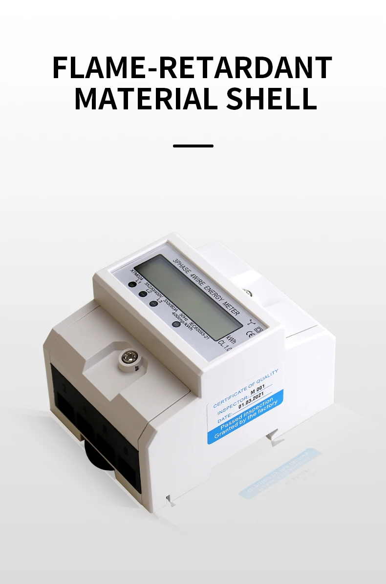 Din Rail 3 Phase 4 Wire Electronic Watt Power Consumption Energy Meter ...