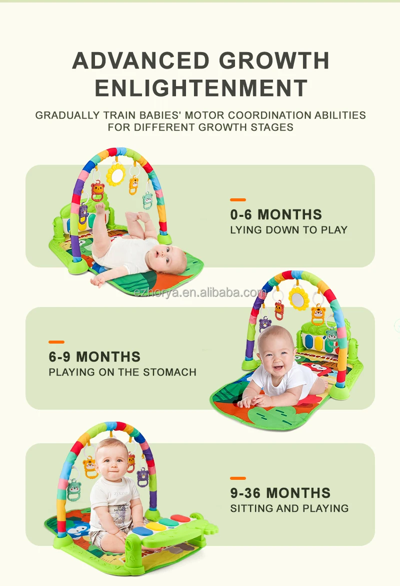 Zhorya Multifunction Functional Baby Gym Play Mat Crawl Piano Gym Kick