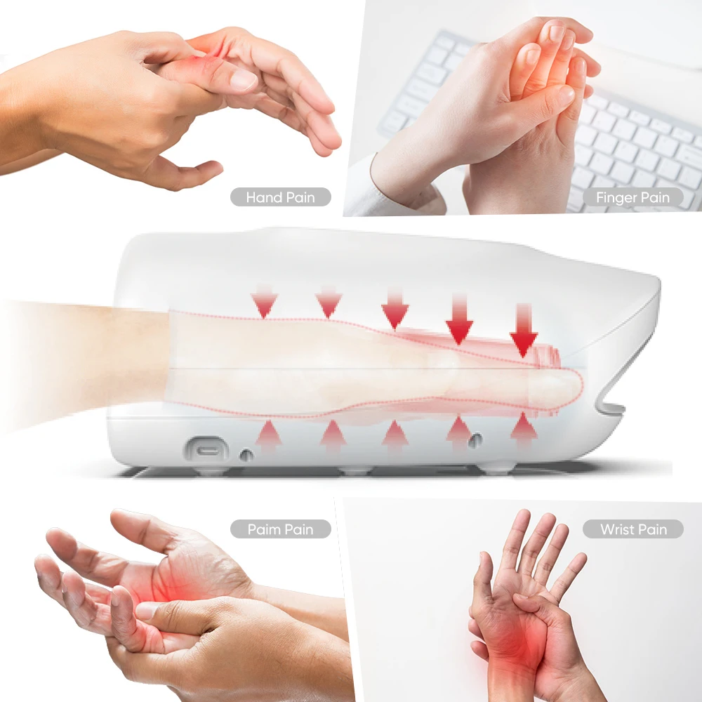 Palm Hand Massage With Heat Vibration for Hand Spa Massager Finger Wrist
