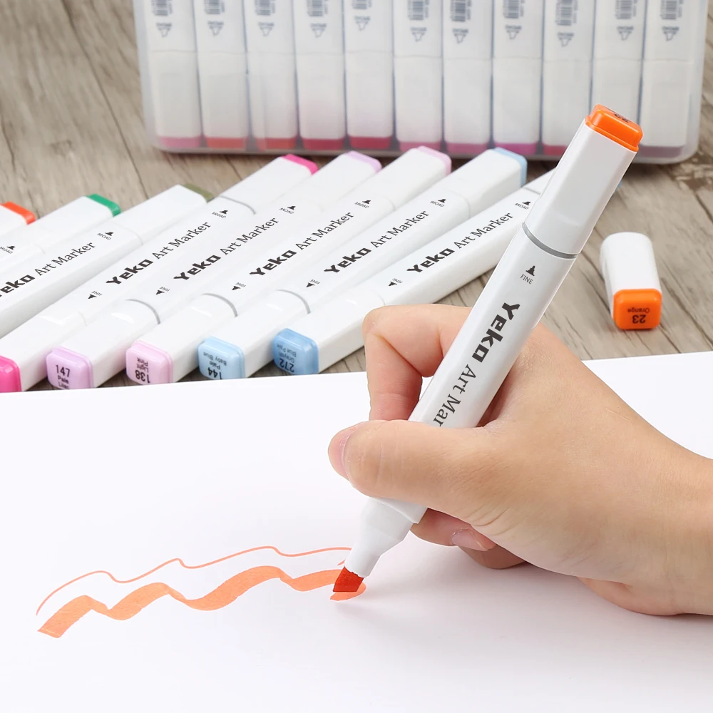 30/40/60/80 шт. спиртовые маркеры манга рисунок Маркеры Ручка на спиртовой основе эскиз жирной две ручки для рукоделия