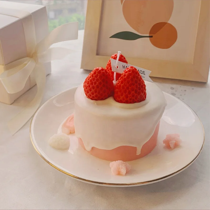 Strawberry Number 2 Candle - Pink Berry Birthday Cake Candle With 9cm Height