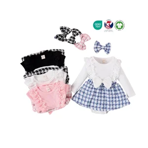 Wholesale Baby Clothes 0-3 Months Cotton Romper Toddler Rompers One Pieces Playsuits Jumpsuit Bodysuits 2PCS Plain Baby Rompers