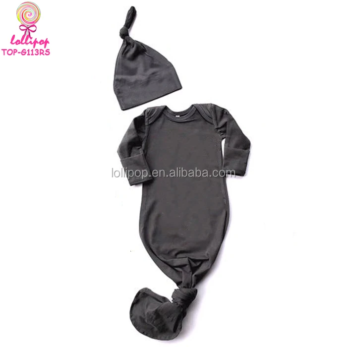 Варежки серого цвета, рукава для новорожденных, пустое платье для новорожденных с узелком, длинное платье для сна с складными варежками и верхним узлом, детская шапка