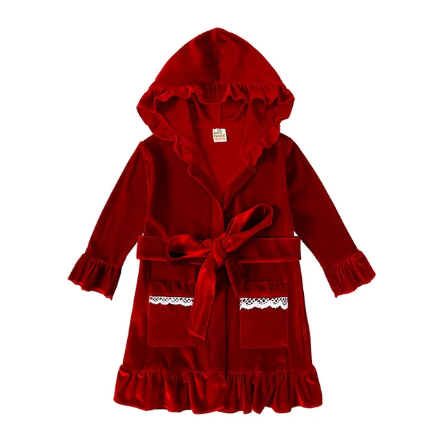 Wholesale New Velvet Baby Girls Dresses 2-12 Children Clothing Christmas Dress for Kids