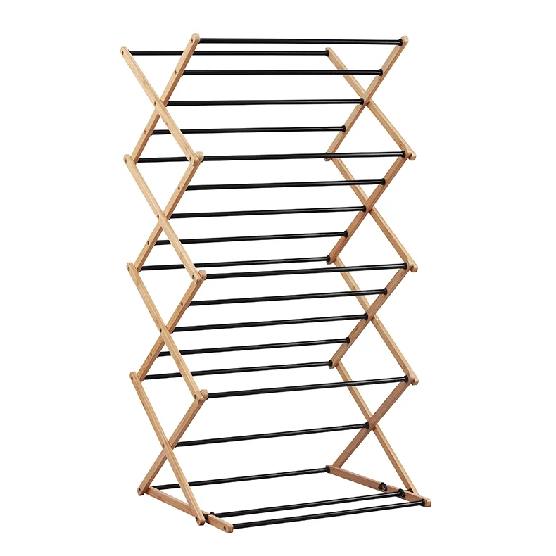 Factory Price Wooden Foldable Home Laundry Cloth Dryer Racks Folding ...