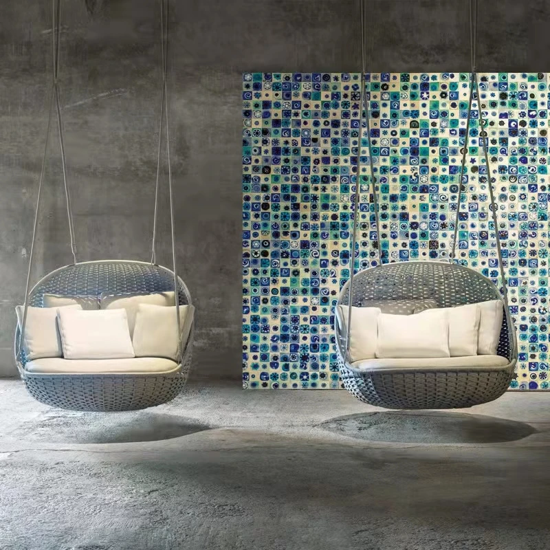 Outdoor Rattan Hanging Basket Swing Chair Balcony Hanging Chair Leisure  Household Hammock Rattan Chair Garden Swing