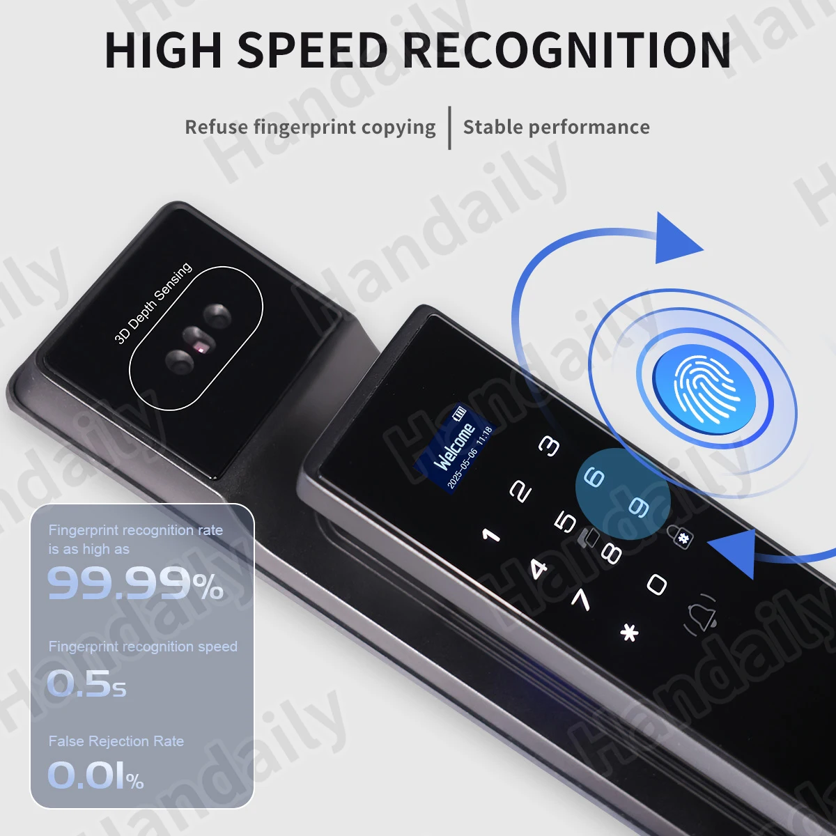 Waterproof Tuya 3D Face Recognition Smart Lock  Biometric Fingerprint With Video Call Function for Gate Digital Door Lock P60