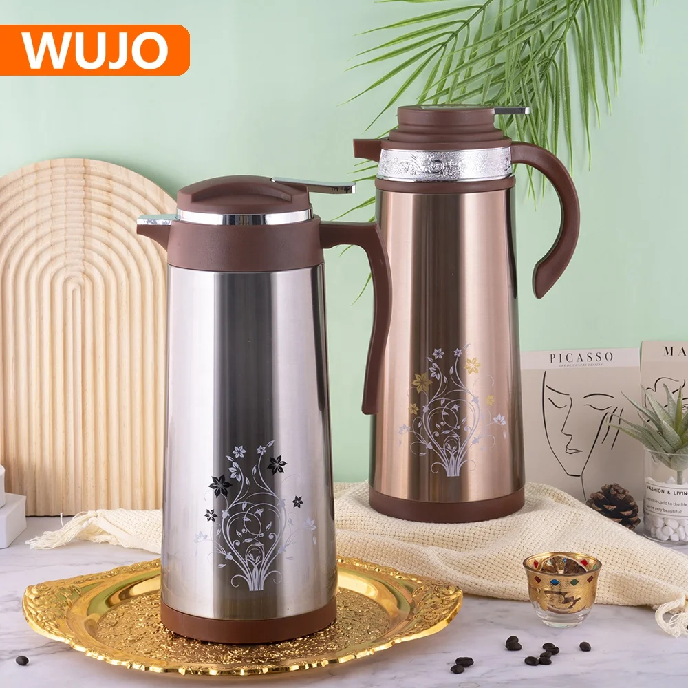 Arabic Saudi Stainless Steel Material Glass Inner Kettle Durable Large Size  Tea Thermos Flask 1l Big Vacuum Jug