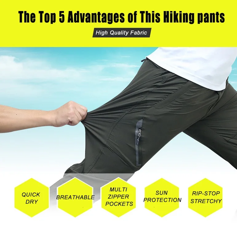 CAMEL Men's Hiking Pants Drawstring Sweatpants Travel Quick