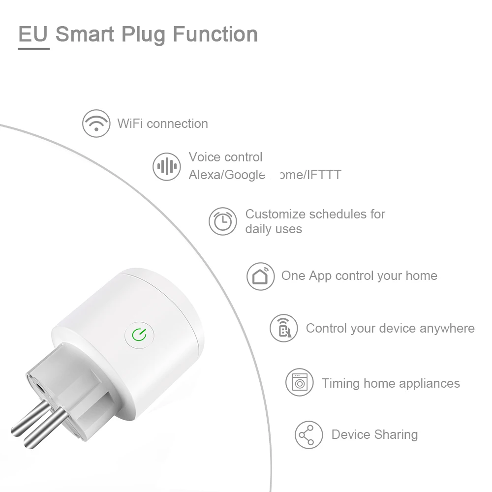 Vesync APP WIFI Smart Socket 16A EU Smart Plug With Power Monitor Voice  Control Timing Home Power Socket Work With Alexa Google