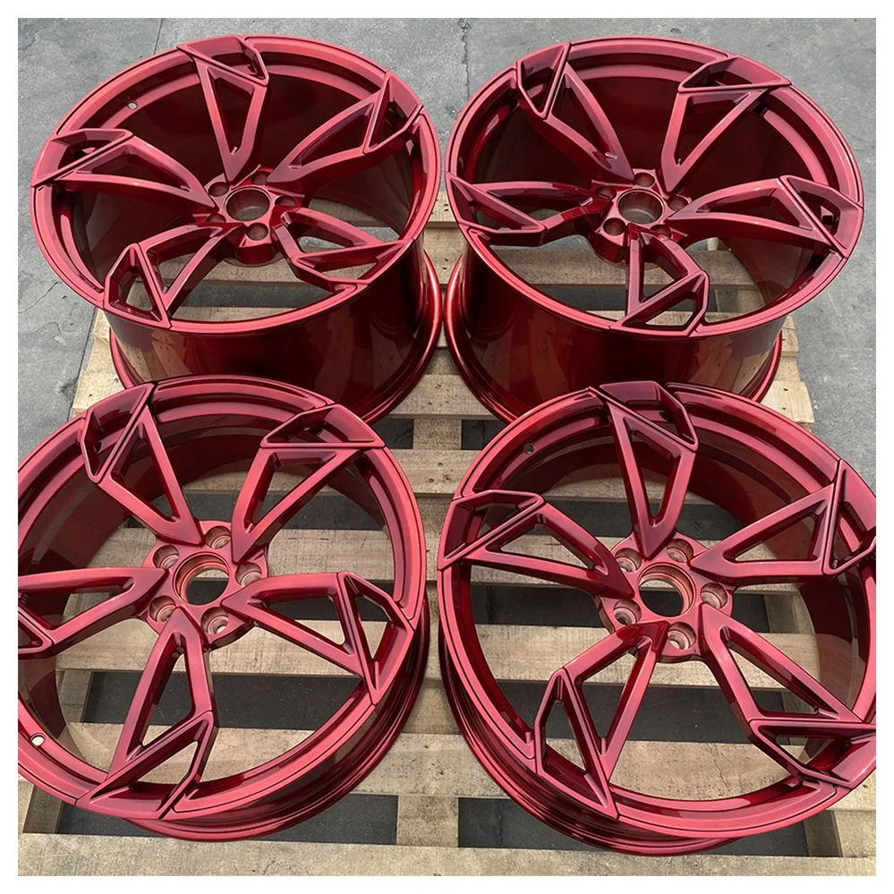 GVICHN monoblock wheels custom brushed red racing car wheels 20 21 22 24 inch 5x112 5x114.3 aluminum alloy forged car rims