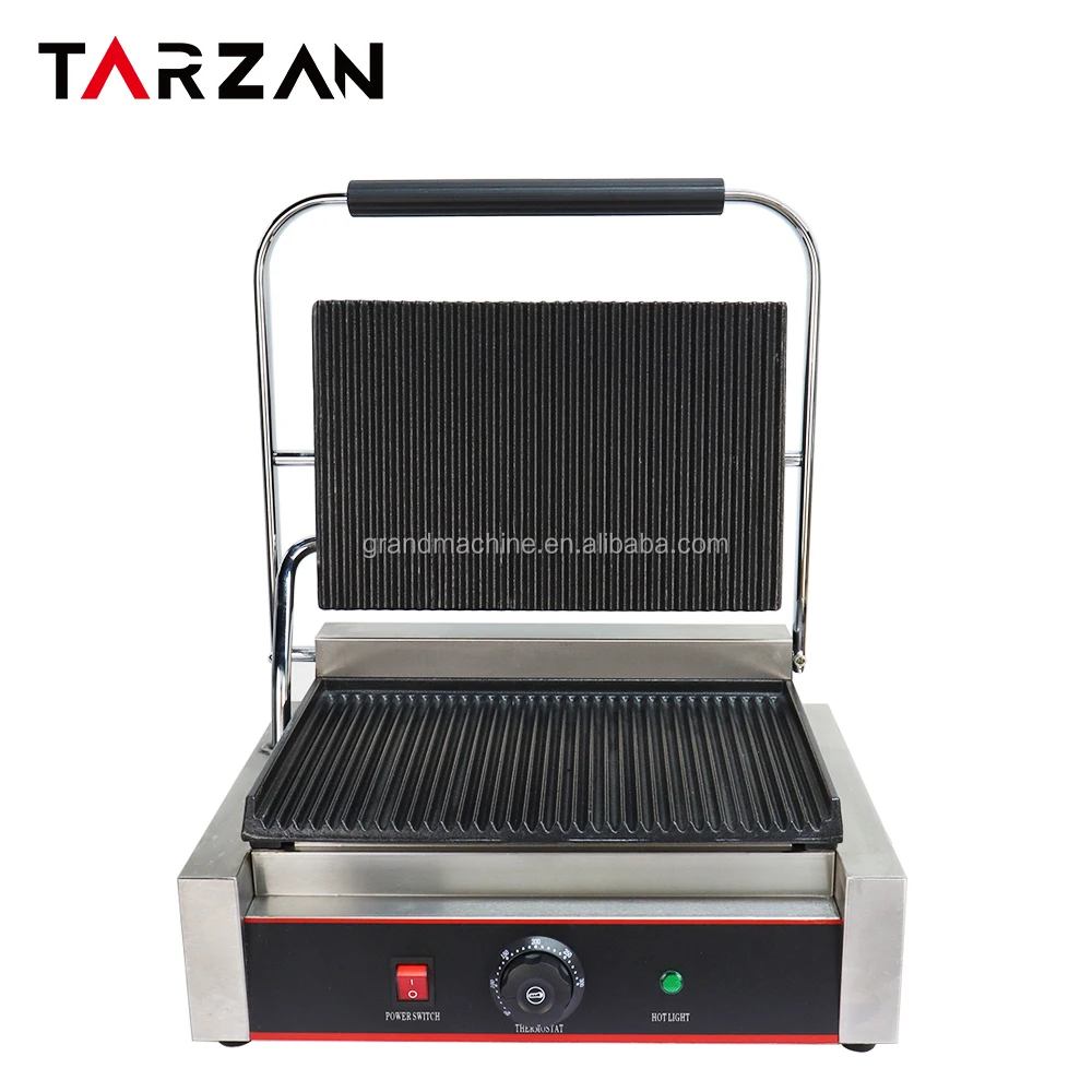 Commercial Equipment Electric Stainless Steel  Sandwich Press Panini Grill Single Head Panini Grill Plate details