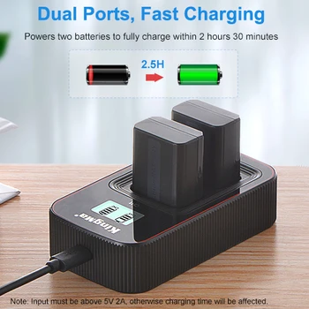 Kingma NP-FW50 Camera Batteries and Dual LED Battery Charger Set for Sony A6500 A6300 A6000 A5000 A3000 product image