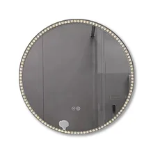 Family use Big fog-free round mirror ouch round mirror with Bluetooth and LED light for shower